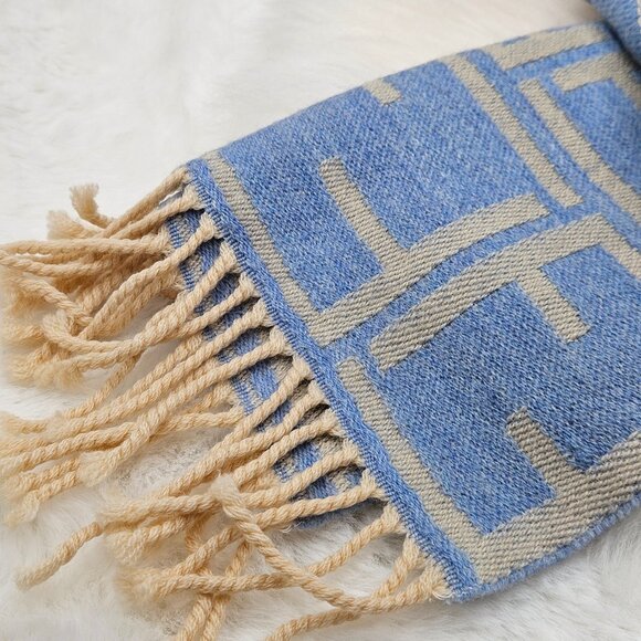 Fendi Zucca Blue and beige pattern Shawl - Picture 8 of 15